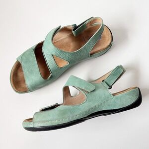 Wolky Leather Sandals Mint Green Comfort Walking Shoes Liana Size 42 11 Womens